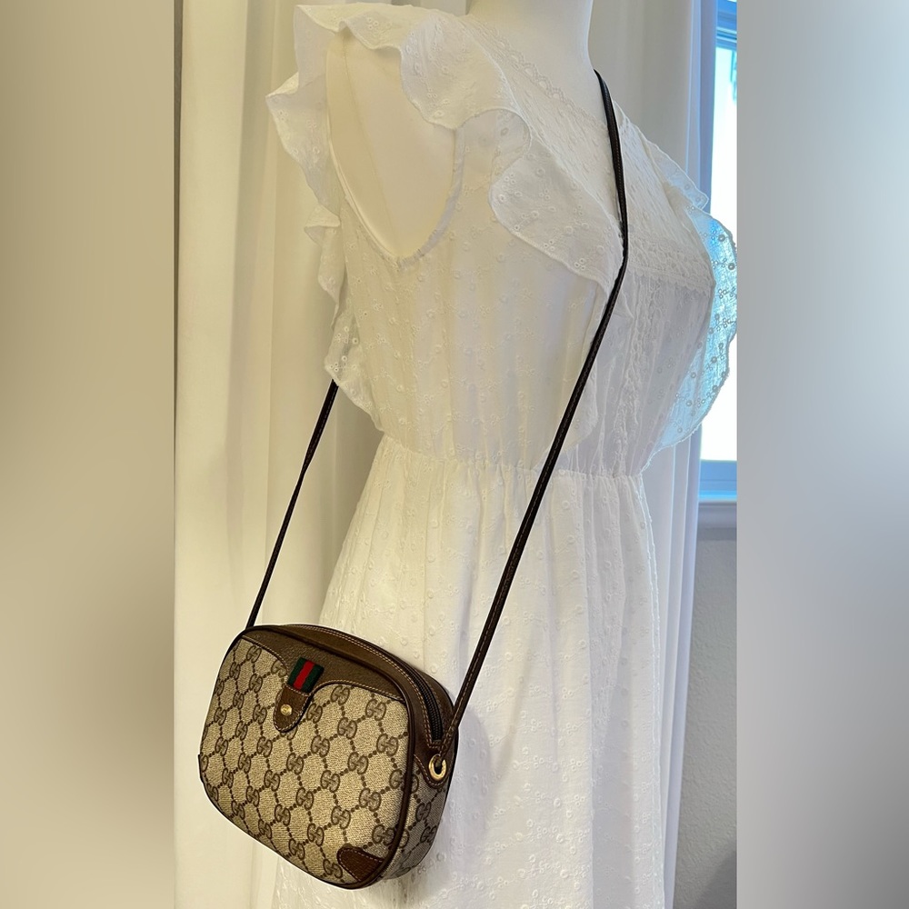 Gucci Brown Crossbody Bag with Signature Pattern